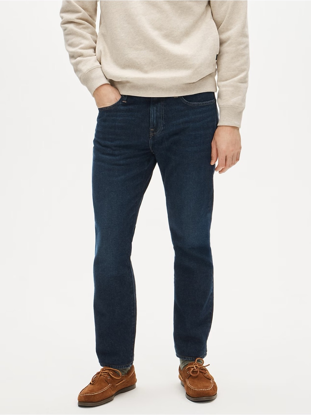 J. Crew Men's Straight Dark Blue Jeans
